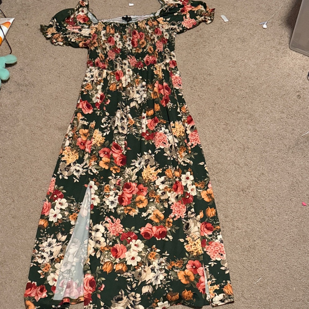 Floral Off-Shoulder Maxi Dress
